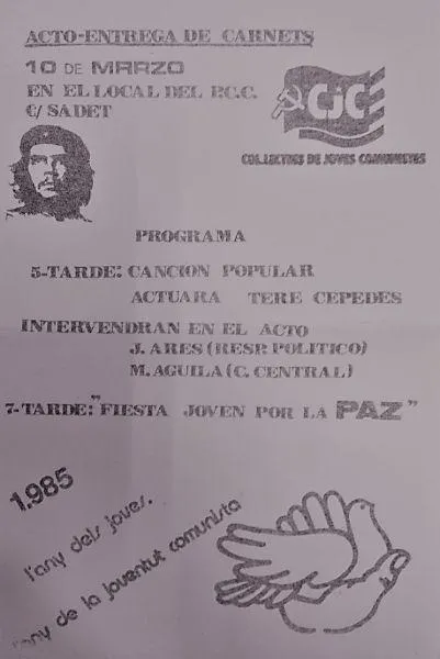 4.09-CJCSantJust-Entregacarnets-FiestaJovenporlaPaz-1985